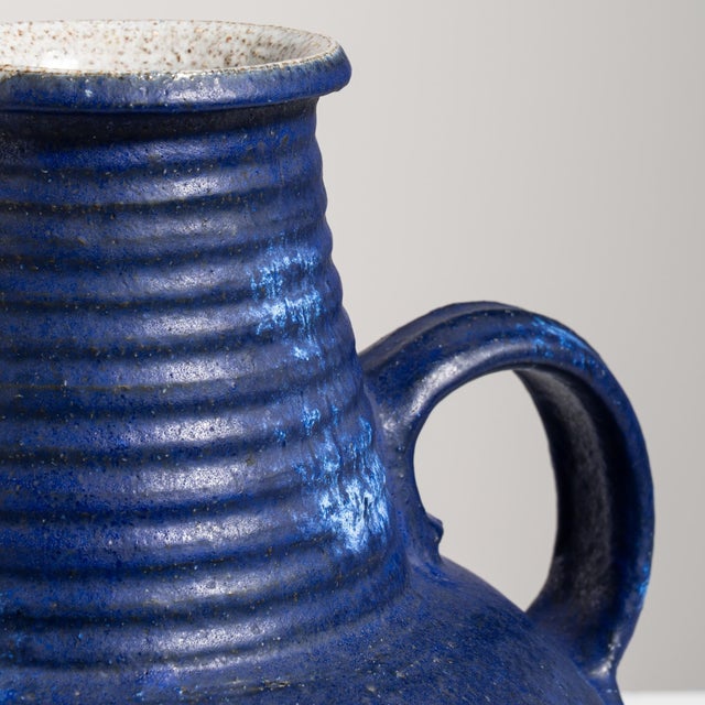 Mid 20th Century Blue Ceramic Bottles & Jars & Jugs For Sale In Greensboro - Image 6 of 7