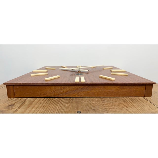 Brown Vintage Brown Wooden Wall Clock from Pragotron, 1980s For Sale - Image 8 of 16