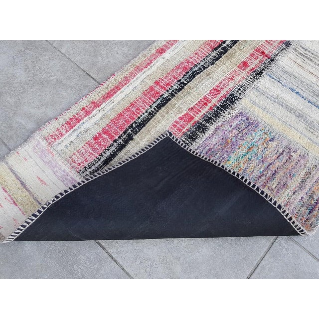 Off-white Natural Vintage Handwoven Kilim Runner For Sale - Image 8 of 10