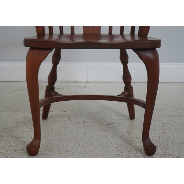 Set of 6 Solid Cherry Brace Back Windsor Chairs For Sale - Image 11 of 18