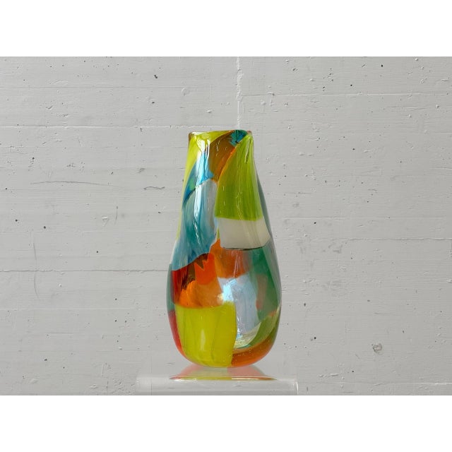 Patchwork Glass Vase from Mdina Glass, Malta, 1970s For Sale - Image 3 of 9