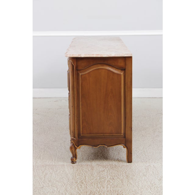French Provincial Vintage French Provincial Mahogany Marble Top Dresser For Sale - Image 3 of 18