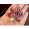 Bochic "Orient" Vintage Rodorite & Pearl Cocktail Ring Set In 18K Gold & Silver For Sale - Image 16 of 18