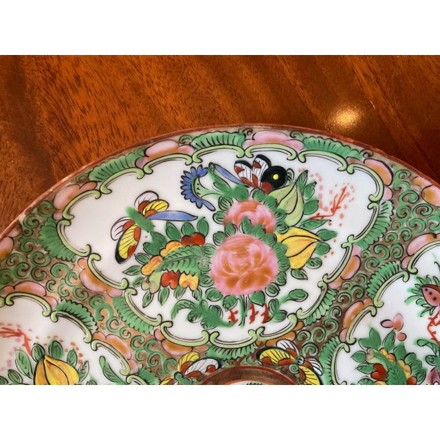 Ceramic Antique Late 19th Century Medallion Rose Plate and Dish - Set of 2 For Sale - Image 7 of 8