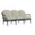 Brown Jordan Calcutta Sofa in Forest Green with Forest Green and Sea Salt Welt Cushions For Sale
