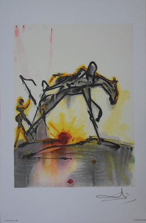 Salvador Dali, Les Chevaux, Le Cheval de Labeur, Lithograph