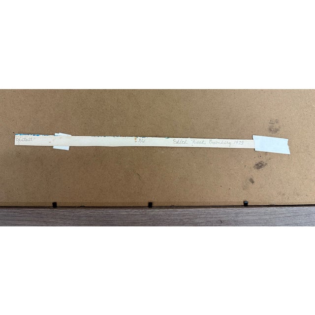 Blue Mid Century Abstract Mixed Media Print, Signed by Artist Edith Beck Eisenberg For Sale - Image 8 of 9