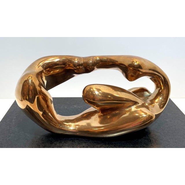 Late 20th Century Polished Bronze Abstract Figural Sculpture For Sale In Miami - Image 6 of 9