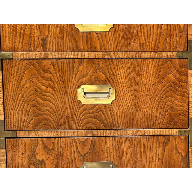 Brown Mid Century Campaign Style Desk by Dixie Furniture For Sale - Image 8 of 12