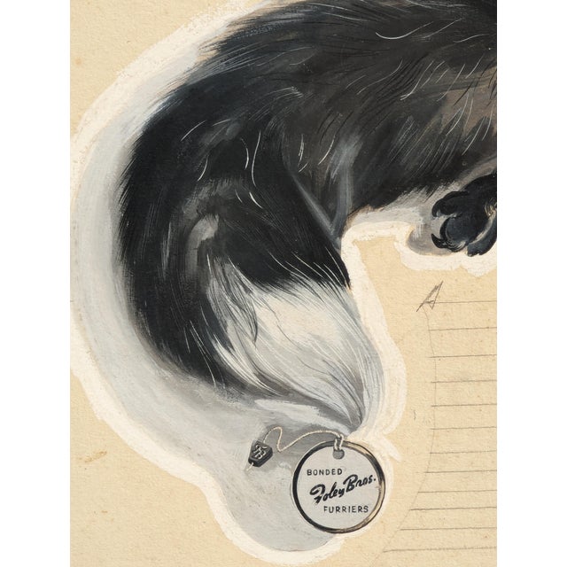 Robert Joy "There is No Question" Early Modern Original Foley's Ad Layout with Mink Stole, Early 20th Century For Sale - Image 11 of 11