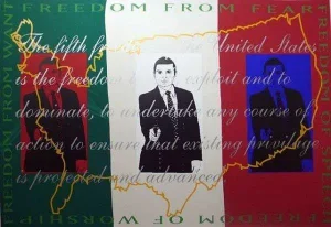 1990 Freedom from Fear, Freedom from Speech, Freedom of Worship, Freedom from Want Print by Daniel Martínez