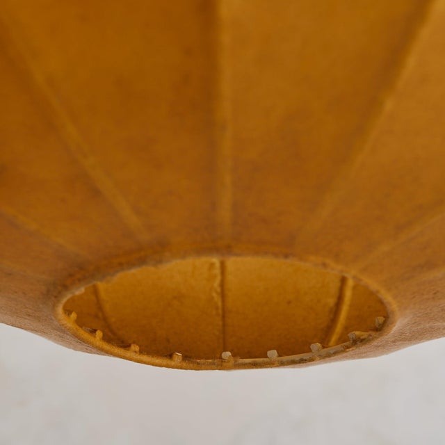 1960s 1960s Italian Spherical Ochre Cocoon Pendant Light For Sale - Image 5 of 7