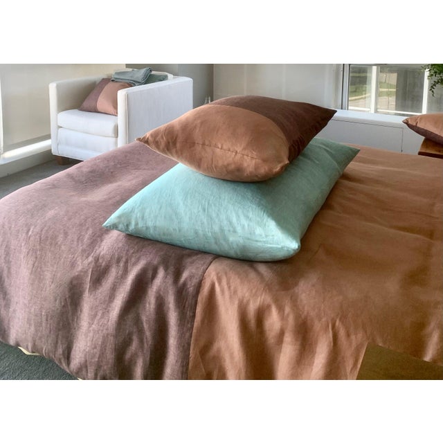 Contemporary Plum Textiles Sequoia Copper Linen For Sale - Image 3 of 4