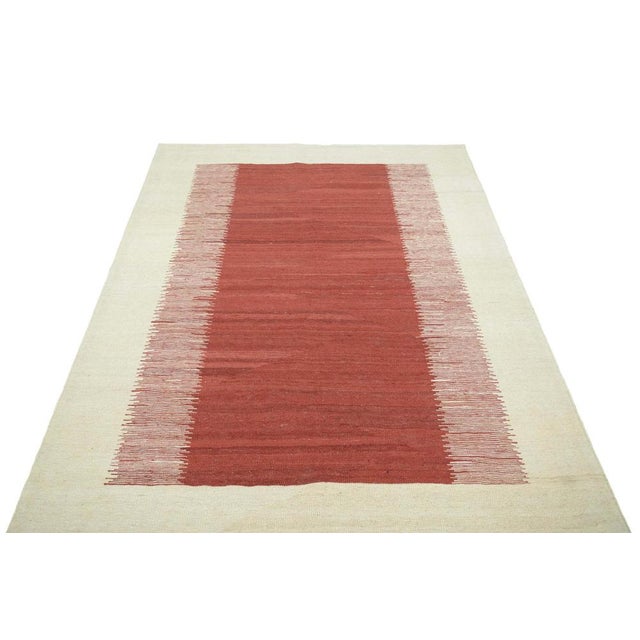 Contemporary Handwoven Designer Kilim Fars Rug For Sale - Image 3 of 9
