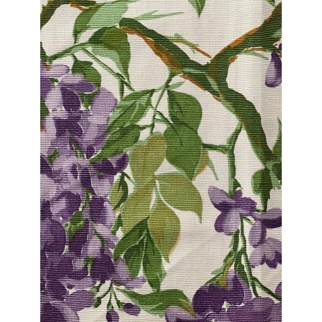 Vintage French Floral Patterned Fabric Piece - "Les Glycines" - "The Wisteria" Print on Cotton by Romanex - 25"wide X 45"long For Sale - Image 10 of 10