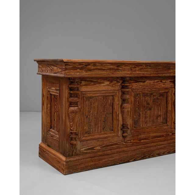 Early 20th Century 1900s French Provincial Carved Wooden Shop Counter For Sale - Image 5 of 18