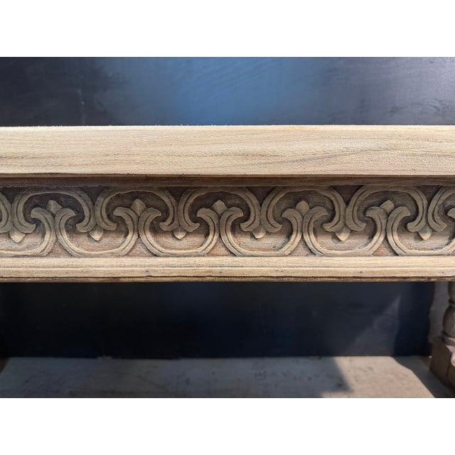 Wood Vintage Bleached Oak Farmhouse Dining Table, 1925 For Sale - Image 7 of 15