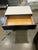 2010s Custom Oak Espresso Nightstands With Limestone Top & Shelf – Modern Organic Bedside Tables For Sale - Image 5 of 10