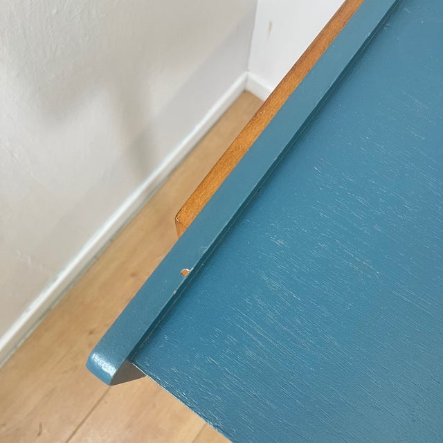 Vintage Desk in Petrol Blue, 1960s For Sale - Image 11 of 15