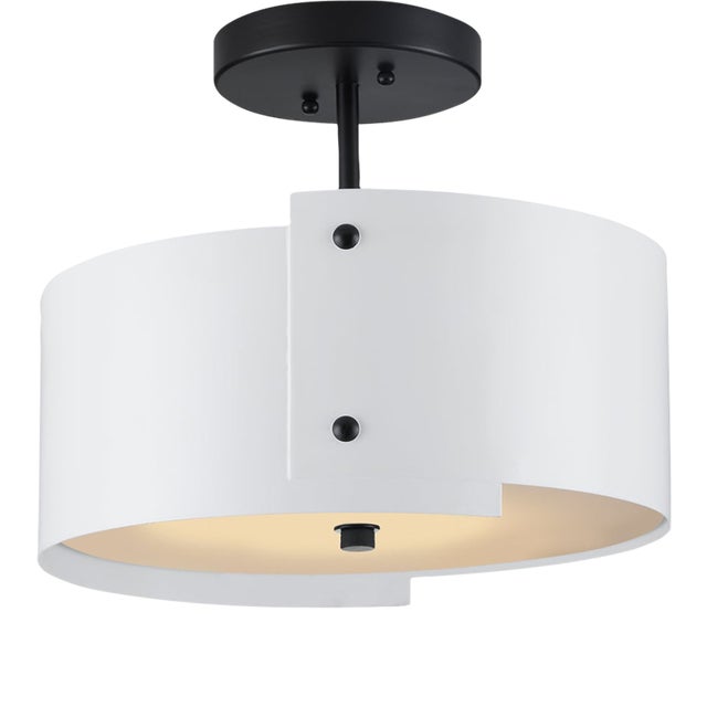 Currey & Company Ritsu White Semi-Flush For Sale