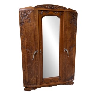 Vintage Art Deco Wardrobe, 1930 For Sale