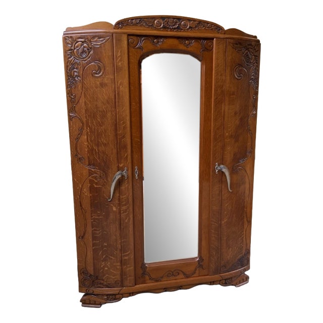 Vintage Art Deco Wardrobe, 1930 For Sale