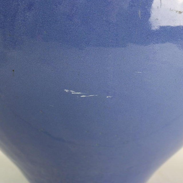 Large Antique Zanesville Blue Art Pottery Floor Vase C1930 For Sale - Image 4 of 14