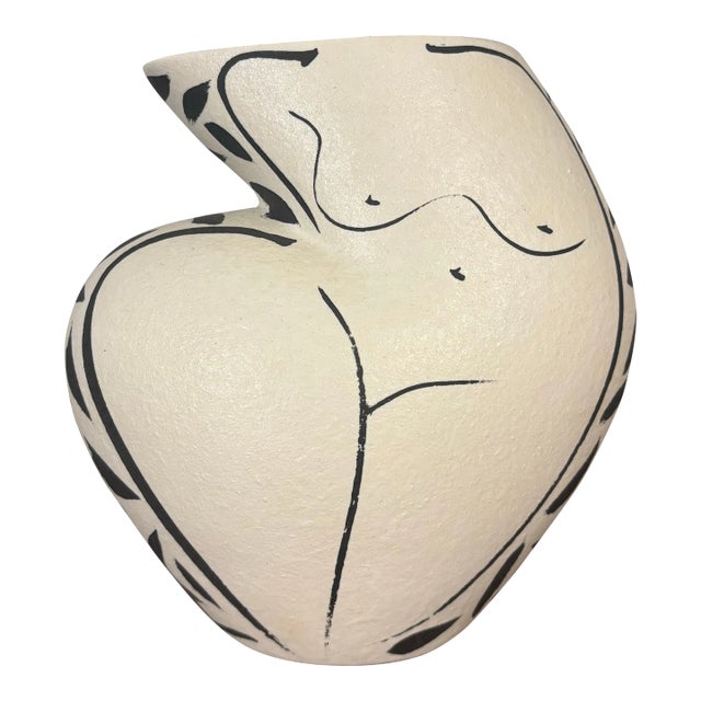 Ceramic Vase With a Women’s Figure by Donna Polseno For Sale