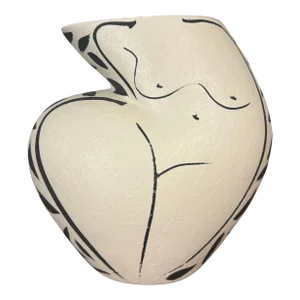 Ceramic Vase With a Women’s Figure by Donna Polseno