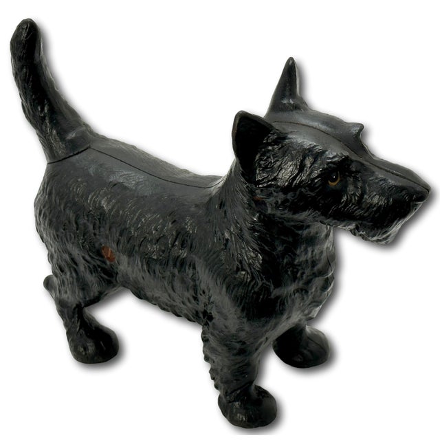 Figurative Very Nice Vintage Hubley Manufacturing Co. Cast Iron Standing Scottish Terrier - Scottie Dog Doorstop - Circa 1930s For Sale - Image 3 of 12