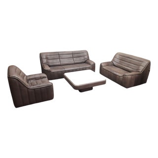 DS 84 Seating in Buffalo Leather from de Sede, 1970s, Set of 4 For Sale