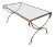 Attributed to Maison Jansen, Brushed Steel & Brass Coffee Table with Swanheads For Sale