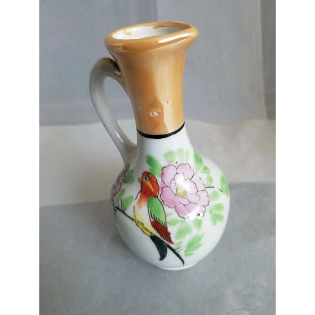 1970s Hand Painted Small Vase Made in Japan For Sale - Image 4 of 4