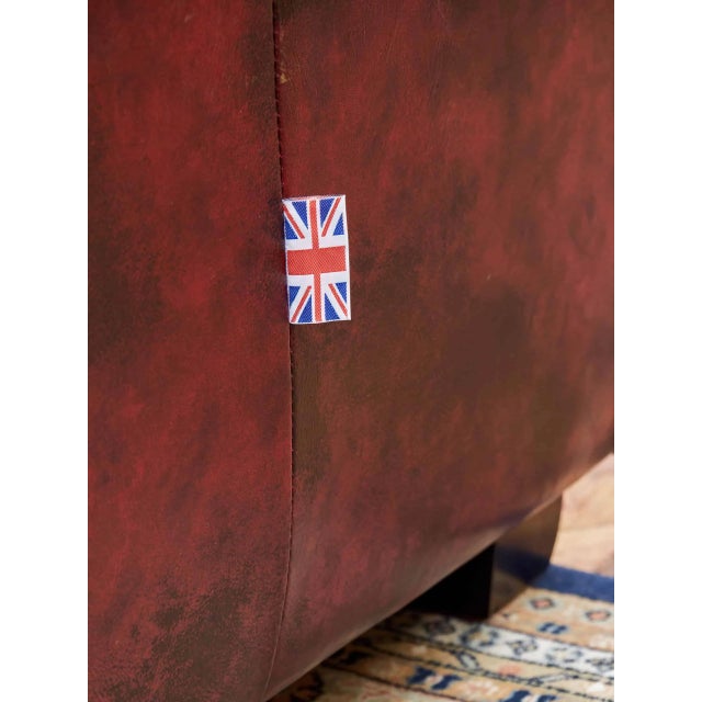 Animal Skin Chesterfield Sofa with Top Leather For Sale - Image 7 of 9