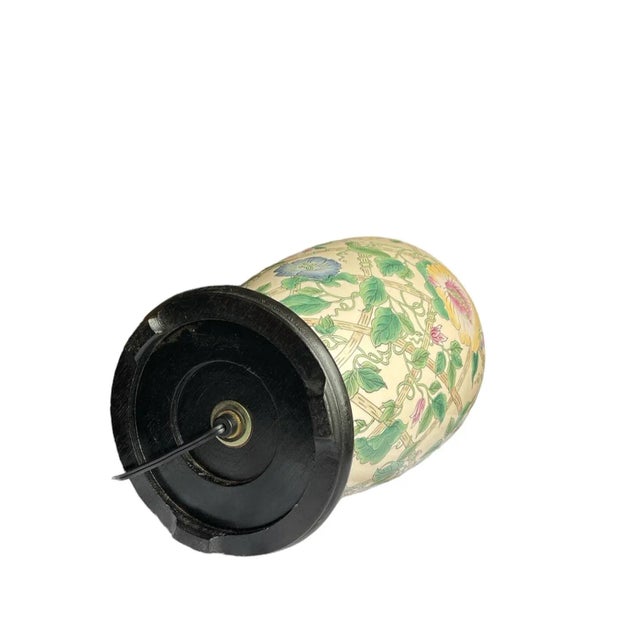 1980s Vintage Chinese Chinoiserie Ginger Jar Table Lamp For Sale - Image 5 of 8