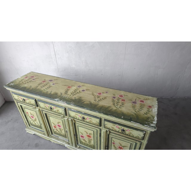 1930s Antique French Country Hand Painted Cabinet For Sale - Image 5 of 9