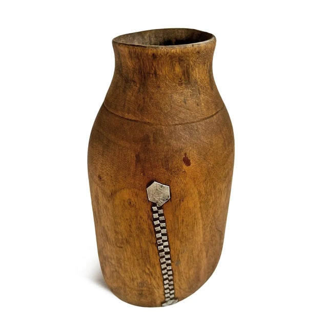 Tribal Vintage Tutsi Wood Jar For Sale - Image 3 of 10