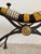 Vintage Wrought Iron, Brass and Leather Stool, 1920s For Sale - Image 4 of 12