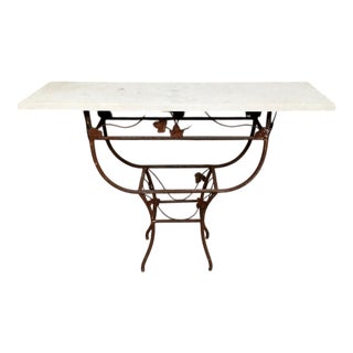 Art Deco Wrought Iron Console Table, 1920s For Sale