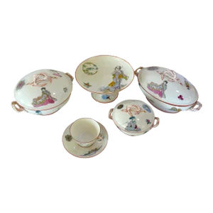 Late 19th Century Haviland & Co. Felix-Joseph-Auguste Bracquemond "Service Figures Et Accessoires Japonaise"- 6 Pieces