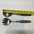 Gray Vintage Konge Tinn Hardanger Sylvplett Norwegian Pewter Serving Utensils Salad Spoon and Fork Set For Sale - Image 8 of 12