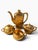 Hollywood Regency Late 20th Century Wheeling Decorating Co. 22k Gold Doves, Roses & Daisies 4-Piece Tea & Coffee Service - Set of 4 For Sale - Image 3 of 7