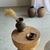 Side Table with Hemispherical Top in Beige Mango Wood, 1980s For Sale - Image 17 of 18