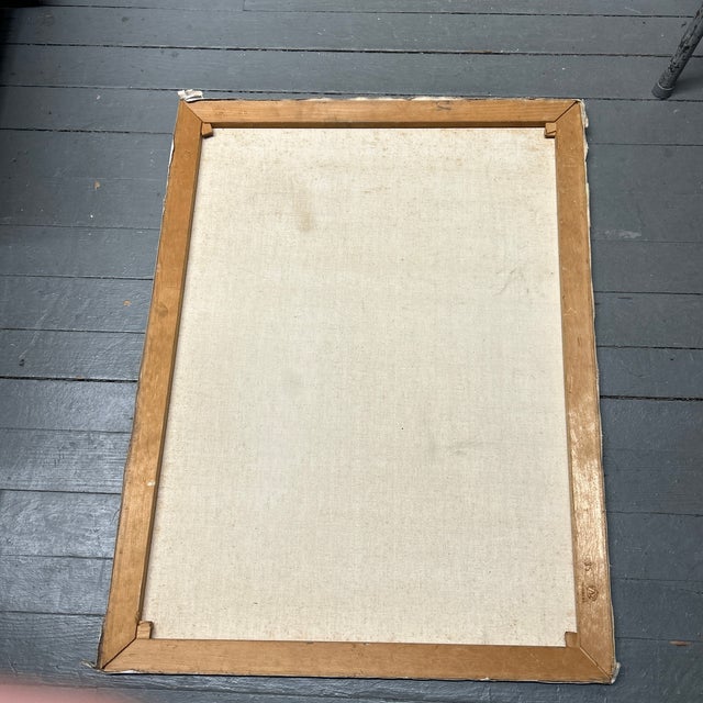 1950s 1950’s Impressionist Woman in Hat With Bouquet of Flowers Portrait Painting For Sale - Image 5 of 5