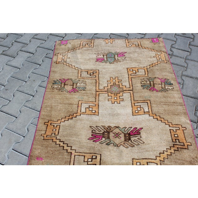 Beige Vintage Turkish Anatolian Area Rug - 39.5"x133" For Sale - Image 8 of 13