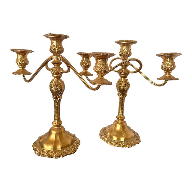 Pair of 19th Century Baroque Candlesticks For Sale