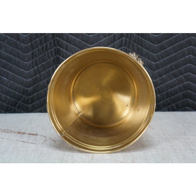 Late 20th Century Brass & Copper Banded Poseidon Champagne Wine Ice Bucket Trash Can 10" For Sale - Image 4 of 11