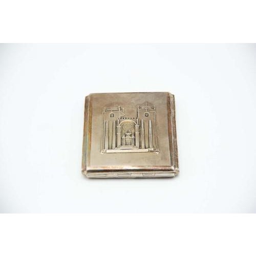 Rectangular Brushed Silver Cigarette Case For Sale - Image 4 of 4