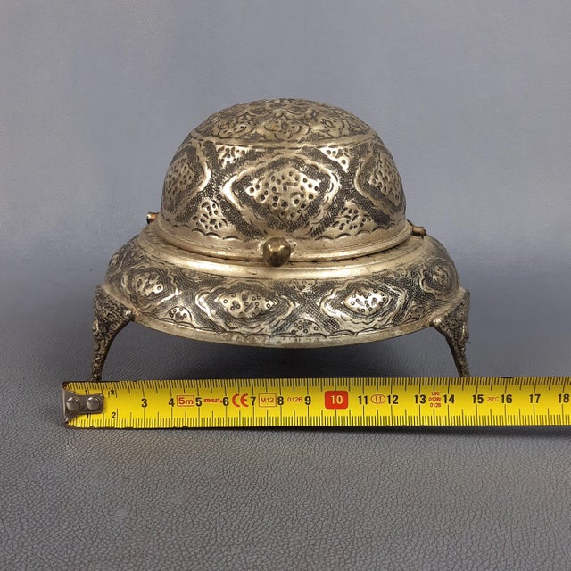 Vintage Indonesian Silver Metal Caviar Server, 1950s For Sale - Image 15 of 17