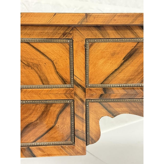 Antique Italian Louis XVI Walnut Bronze Leather Partner’s Writing Desk For Sale - Image 13 of 18